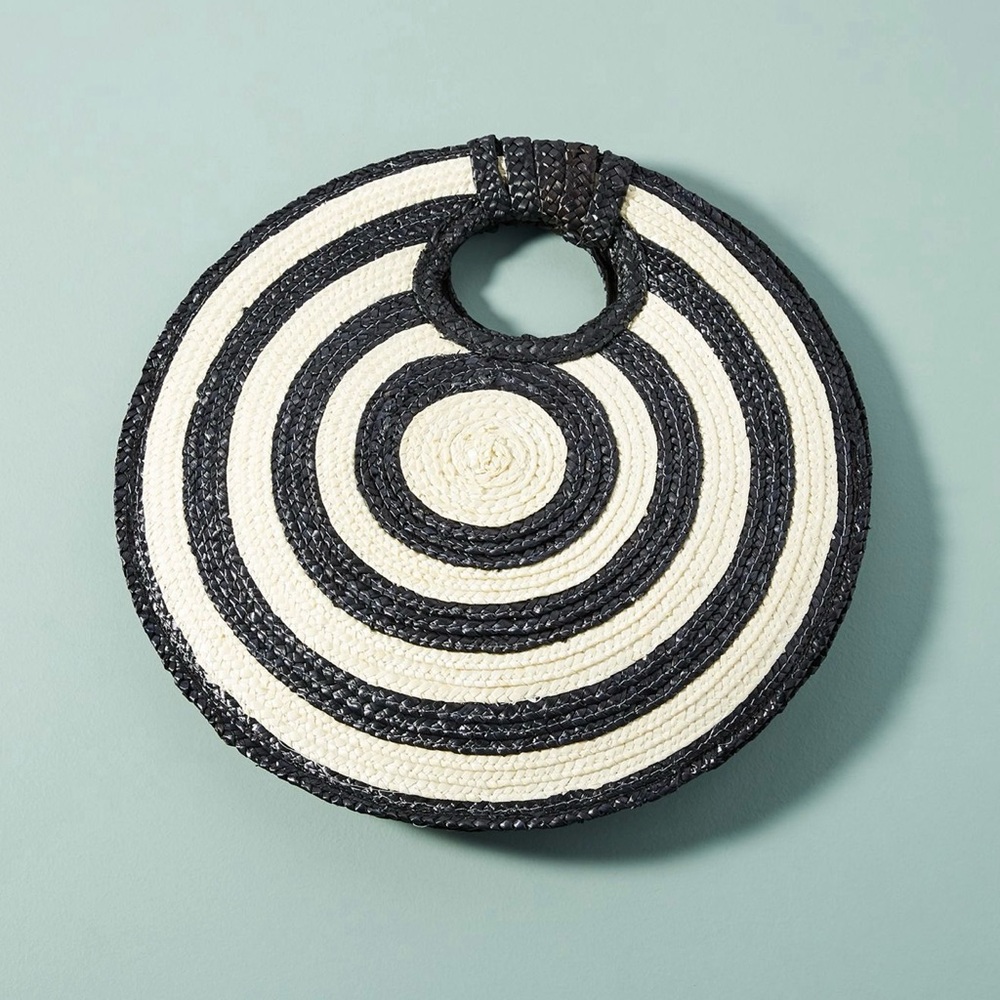 Anthropologie RAFFIA BULLSEYE BAG
